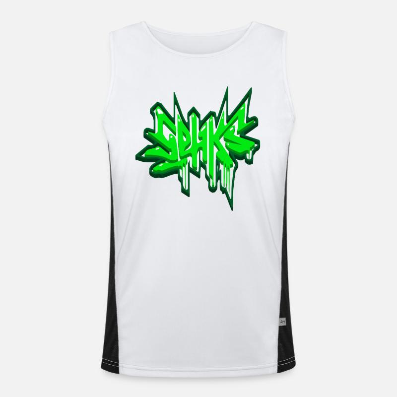 Sehks Grün 3D Funktionelles Kontrast-Tank Top für Männer 