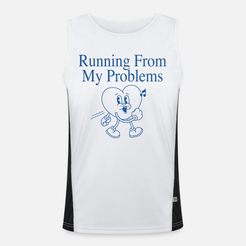Running Heart – Running From My Problems Men's Functional Contrast Tank Top 