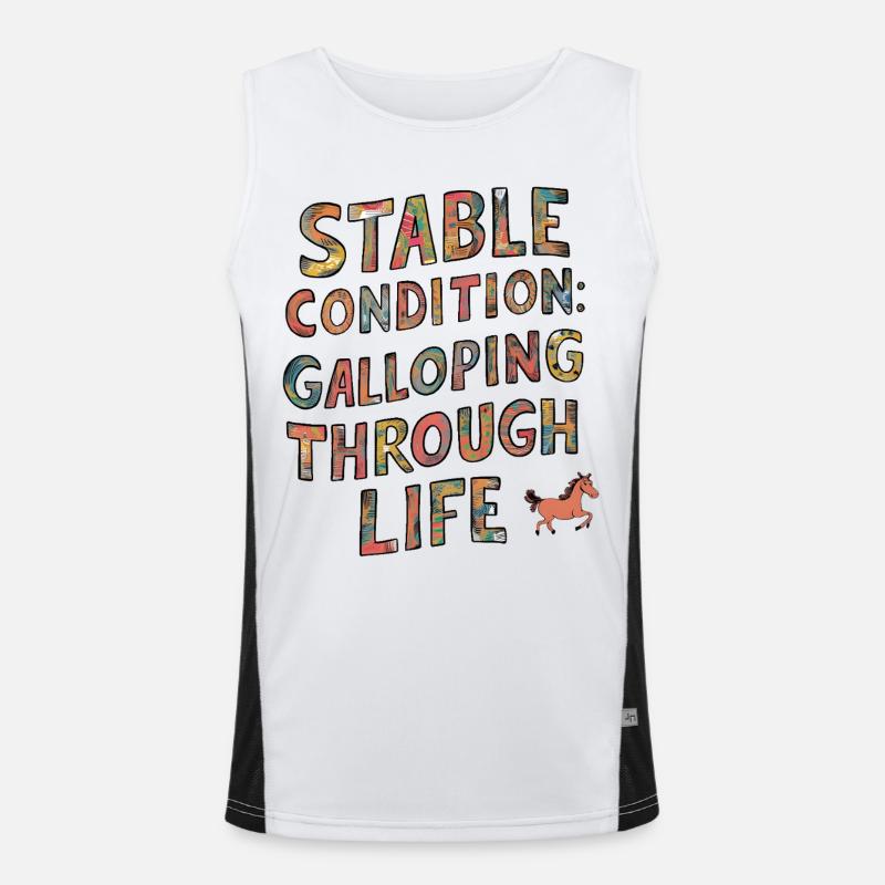 Stable condition: Galloping through life Funktionelles Kontrast-Tank Top für Männer 