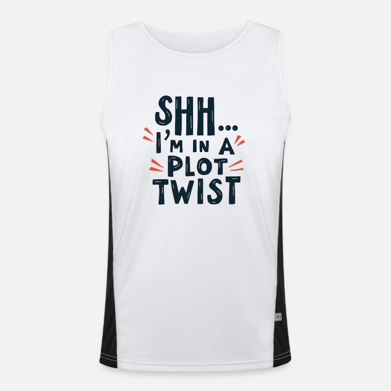 Shhh... I'm in a Plot Twist Men's Functional Contrast Tank Top 