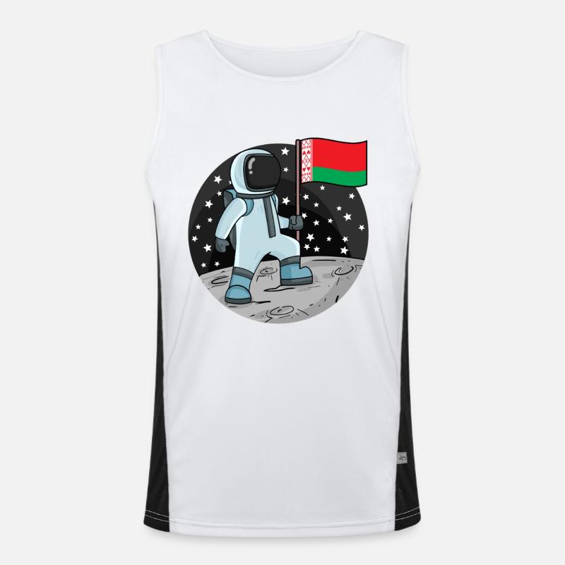 Drapeau astronaute Biélorussie Débardeur respirant contrasté Homme 