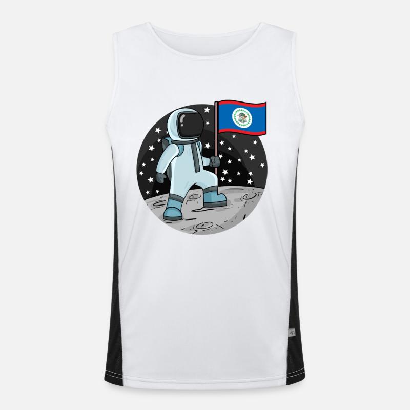 Drapeau astronaute Belize Débardeur respirant contrasté Homme 