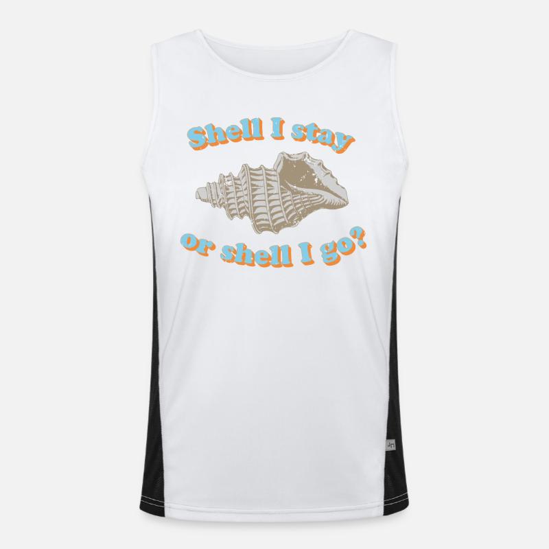 Shell or go? - Men's Functional Contrast Tank Top  - white/black