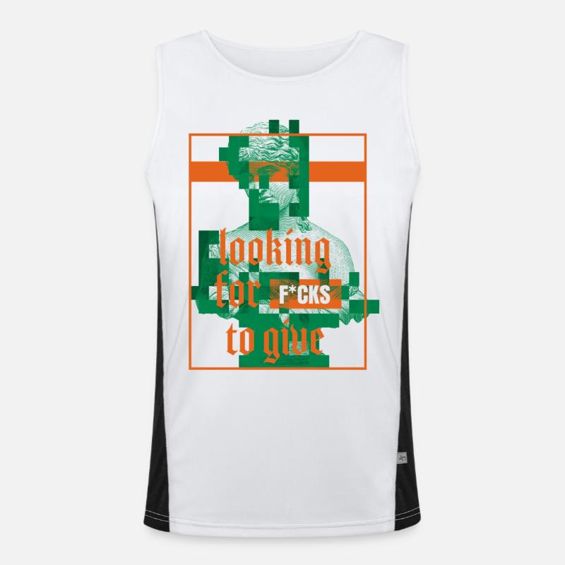 Statue mit Attitüde Statement Design Funktionelles Kontrast-Tank Top für Männer 