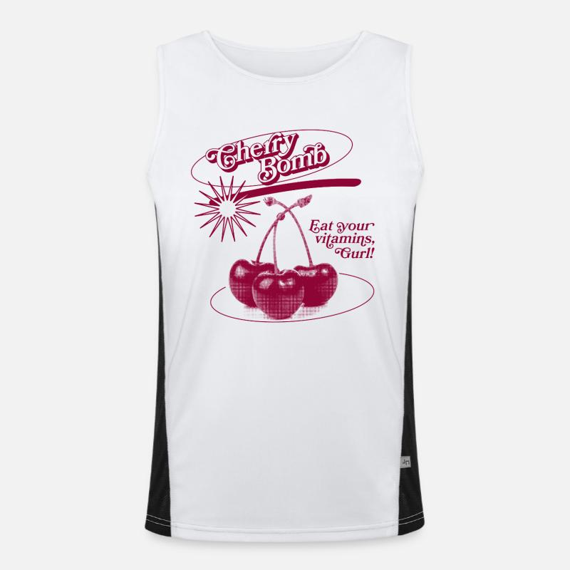 Cherry Bomb Explosion Funktionelles Kontrast-Tank Top für Männer 