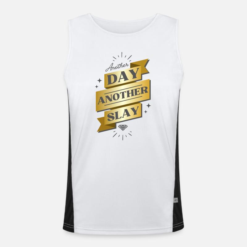 Another Day Another Slay Banner Men's Functional Contrast Tank Top 