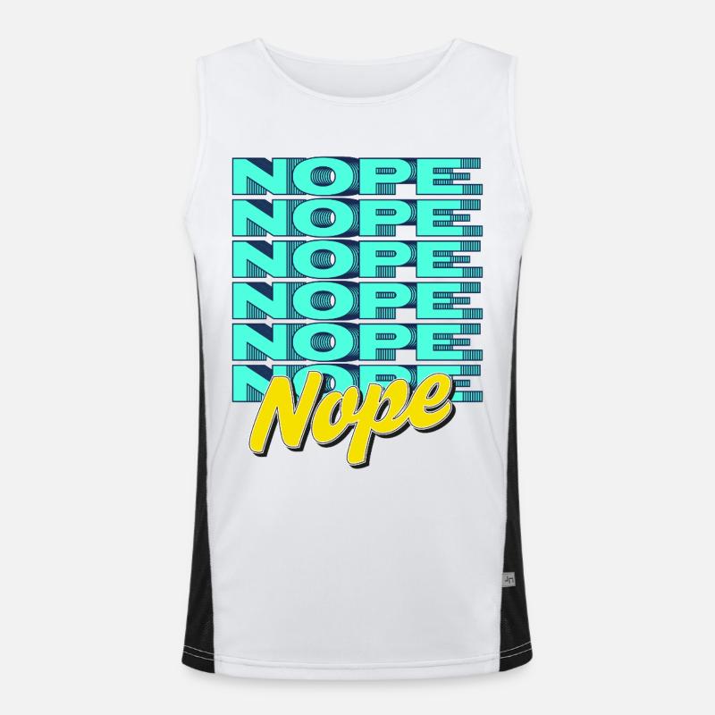 NOPE – Bold & Sassy Statement - Men's Functional Contrast Tank Top  - white/black