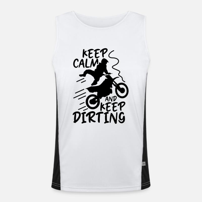 Funny motocross joke Men's Functional Contrast Tank Top 