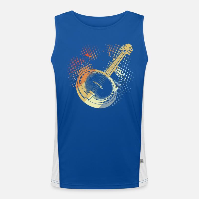 Banjo Drawing Retro Men's Functional Contrast Tank Top 