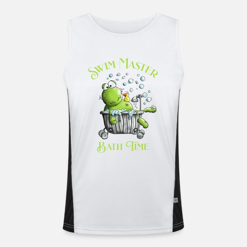 Swim Master Bath Time Wellness Frog Bathtub Men's Functional Contrast Tank Top 
