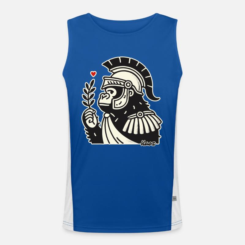 Gorille spartiate avec branche de laurier Débardeur respirant contrasté Homme 