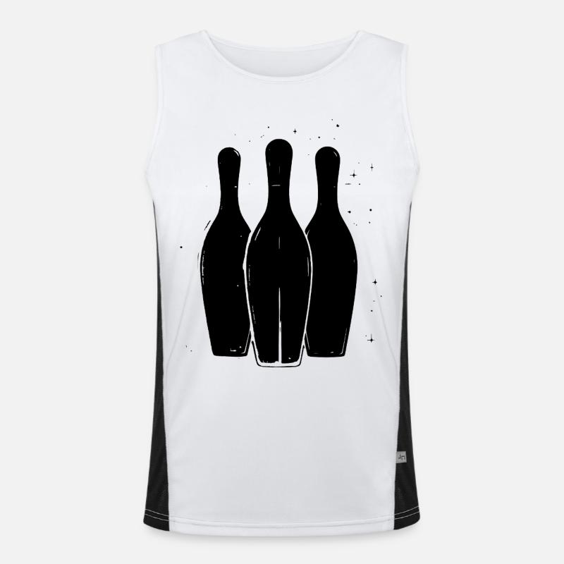 Bowling Drawing Men's Functional Contrast Tank Top 