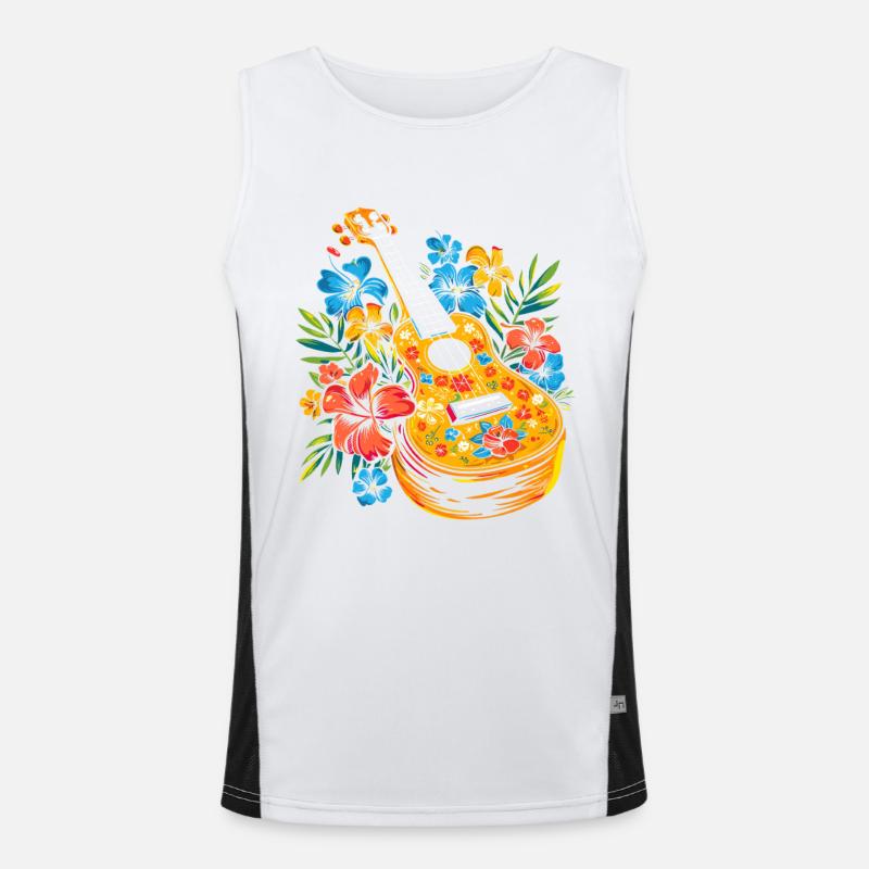 Ukulélé Style Dessin Animé Débardeur respirant contrasté Homme 