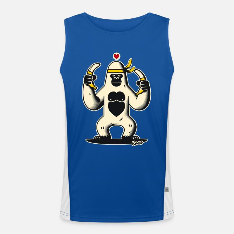 Ninja gorilla with bananas Men's Functional Contrast Tank Top 