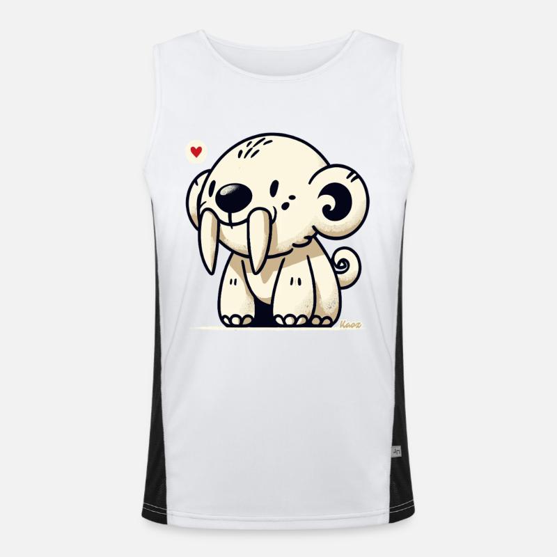 Cute Sabertooth Animal - Men's Functional Contrast Tank Top  - white/black