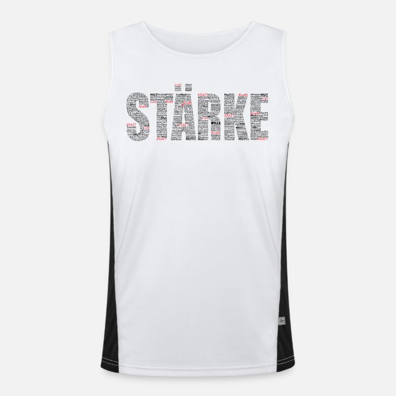 Strength Typo Pattern Men's Functional Contrast Tank Top 
