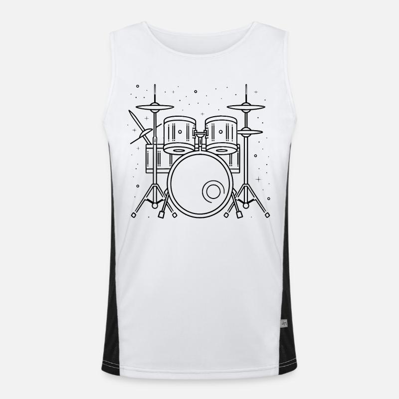 Drum Set Drawing Men's Functional Contrast Tank Top 