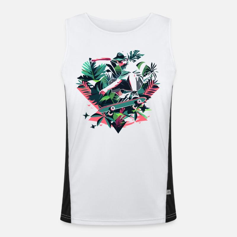 Skateboarder Graphic Men's Functional Contrast Tank Top 