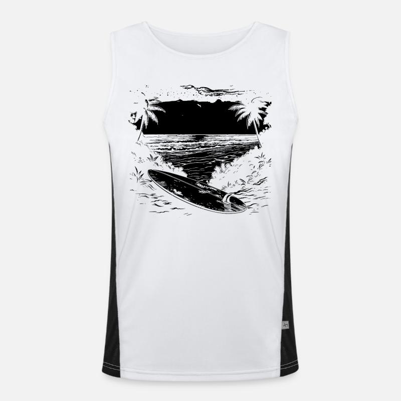 Surfing Graphics Men's Functional Contrast Tank Top 