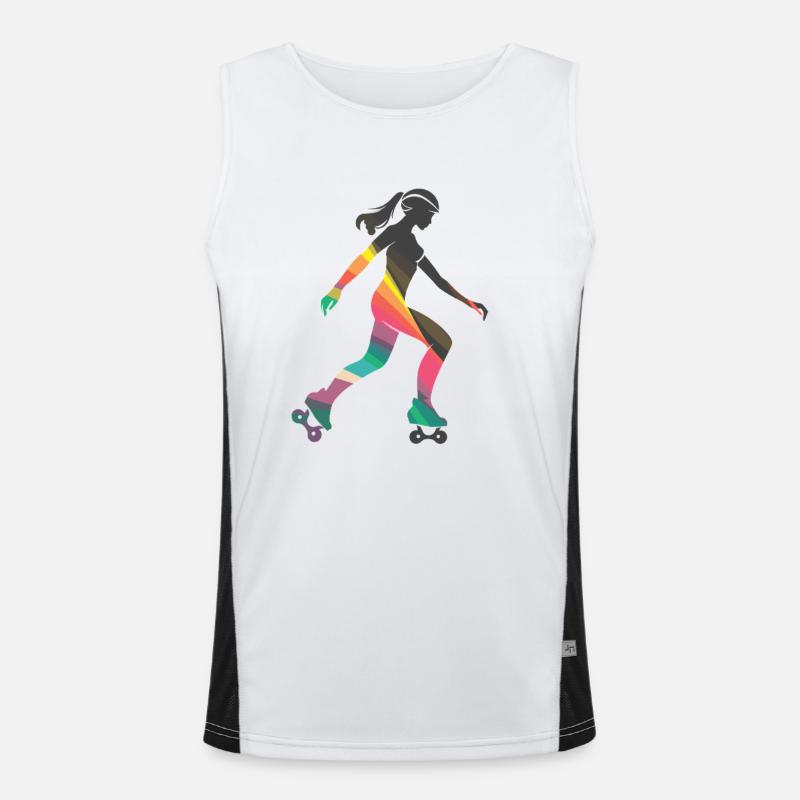 Rollschuhfahrendes Mädchen Funktionelles Kontrast-Tank Top für Männer 