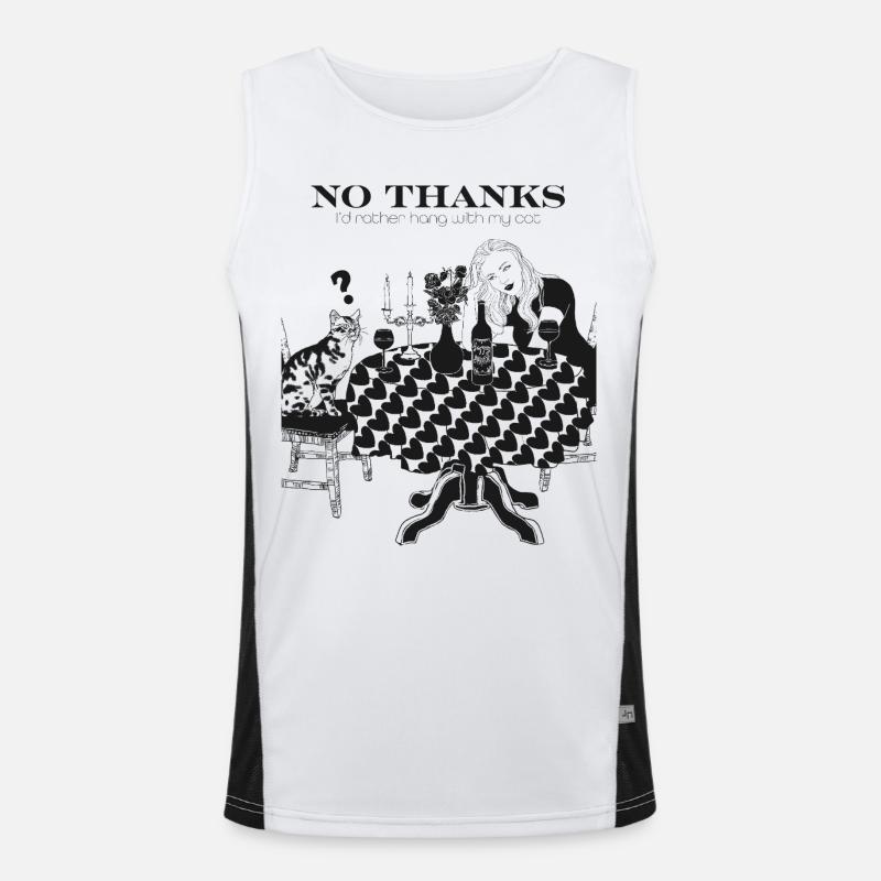NEIN DANKE, ICH HÄNGE LIEBER MIT MEINER KATZE AB Funktionelles Kontrast-Tank Top für Männer 
