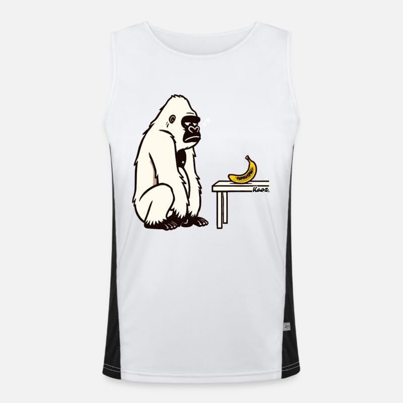 Bananen oder nicht? Gorilla mit Banane Funktionelles Kontrast-Tank Top für Männer 