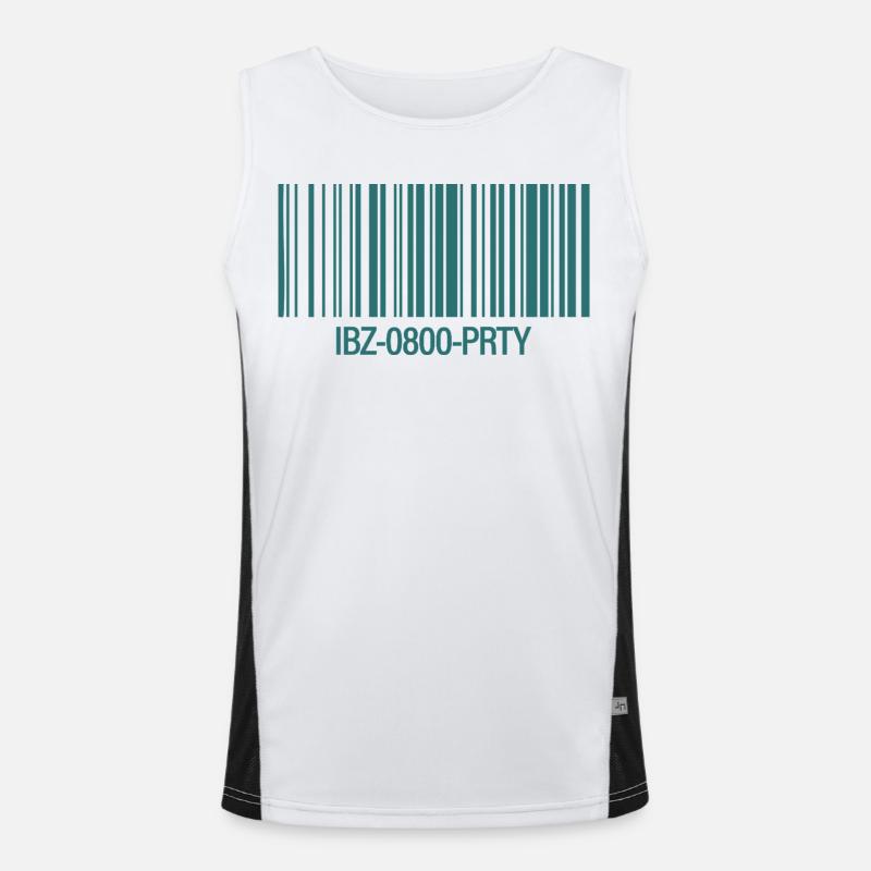 IBZ-0800-PRTY – Barcode Party Ticket Funktionelles Kontrast-Tank Top für Männer 