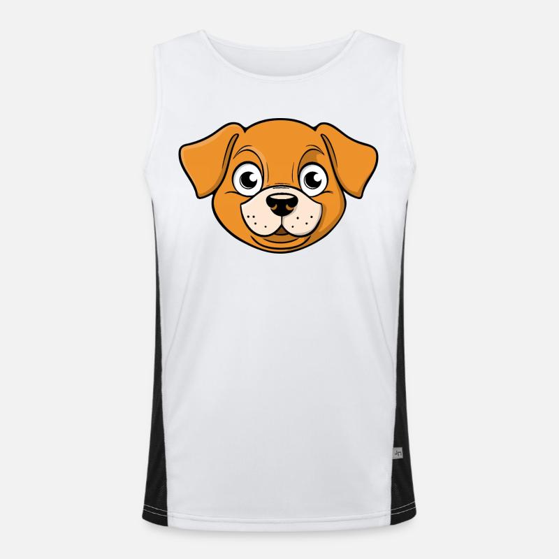 Image joyeuse de la tête d’un chien Débardeur respirant contrasté Homme 