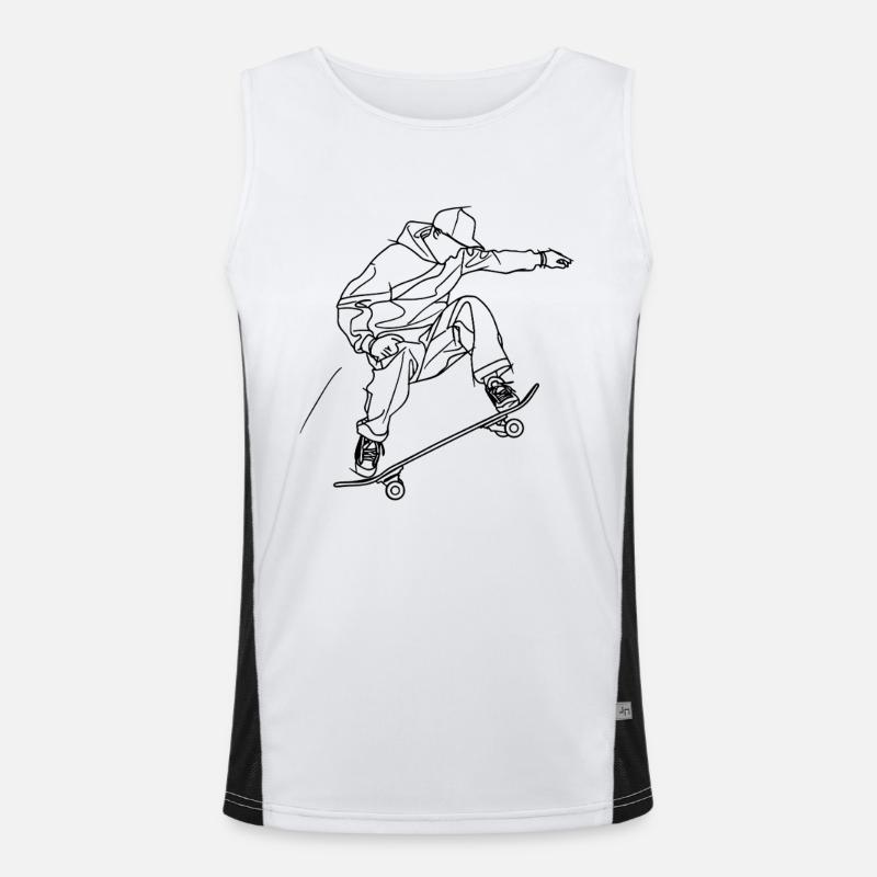 Skateboarding Drawing Men's Functional Contrast Tank Top 
