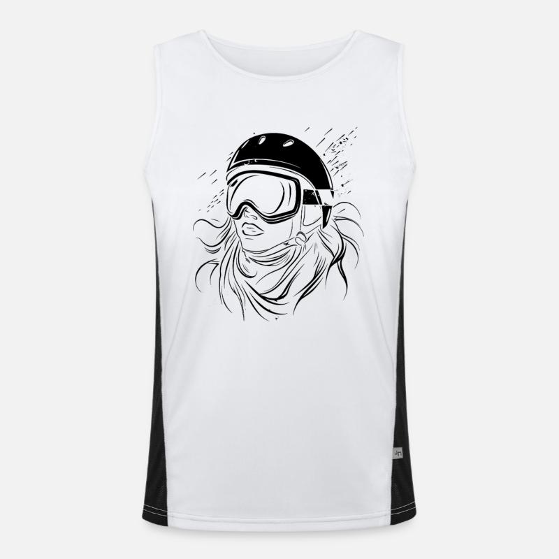 Snowboarderin Mädchen Funktionelles Kontrast-Tank Top für Männer 