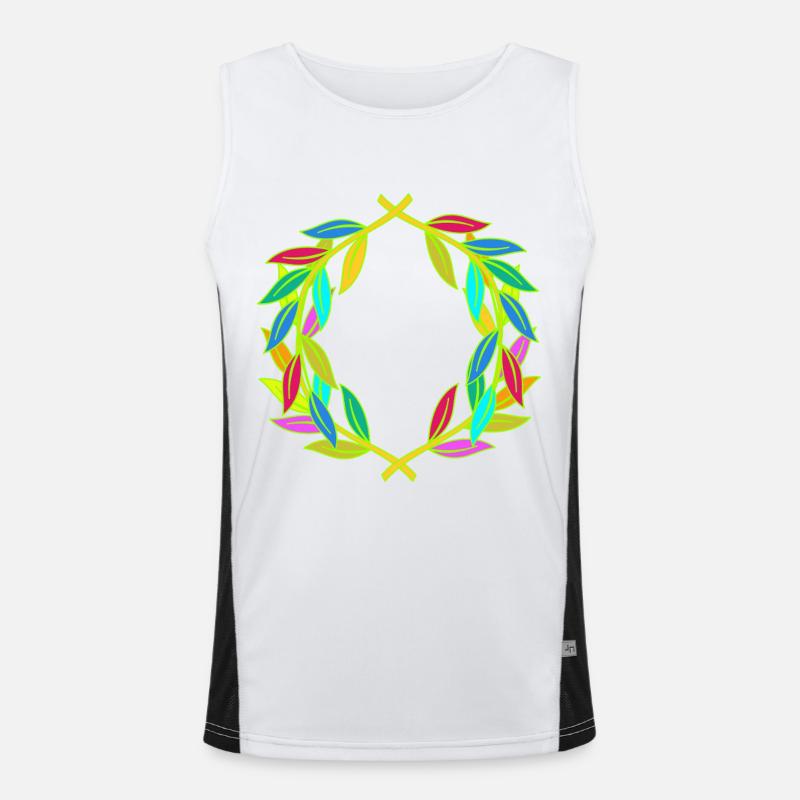 Rainbow Laurel Wreath Laurel - Men's Functional Contrast Tank Top  - white/black