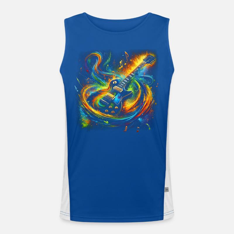 Colorful Guitar Expression Men's Functional Contrast Tank Top 