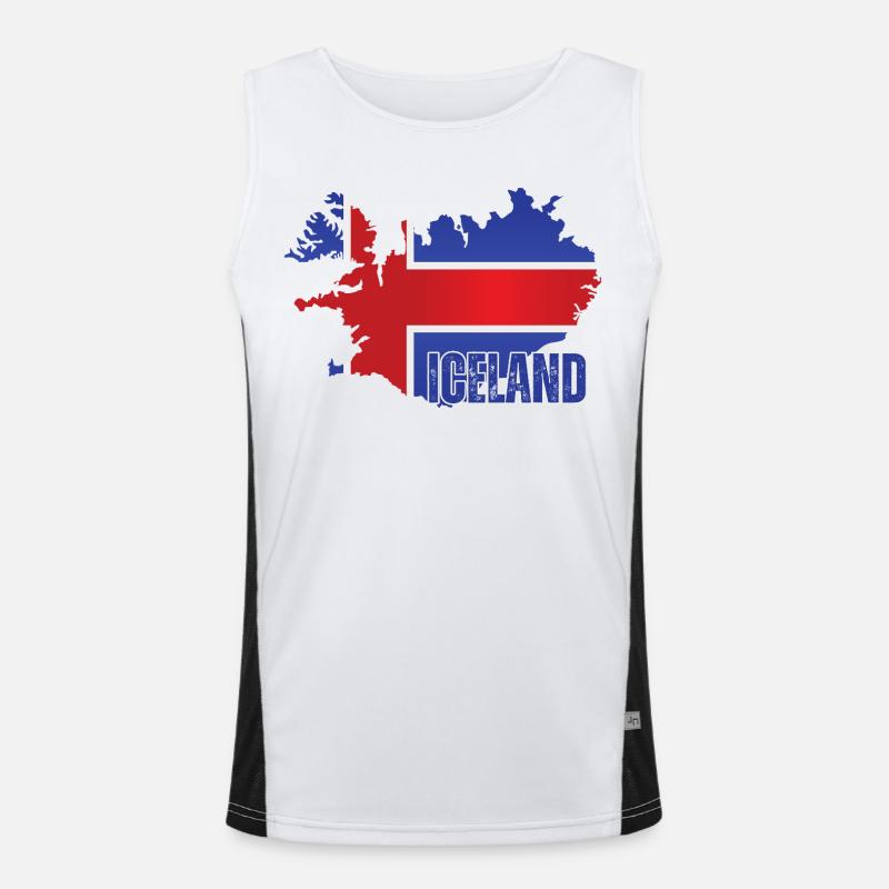 Icelandic Pride, Isländische Flagge Funktionelles Kontrast-Tank Top für Männer 