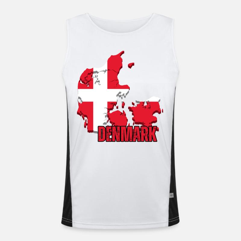 Fierté danoise, drapeau du Danemark Débardeur respirant contrasté Homme 