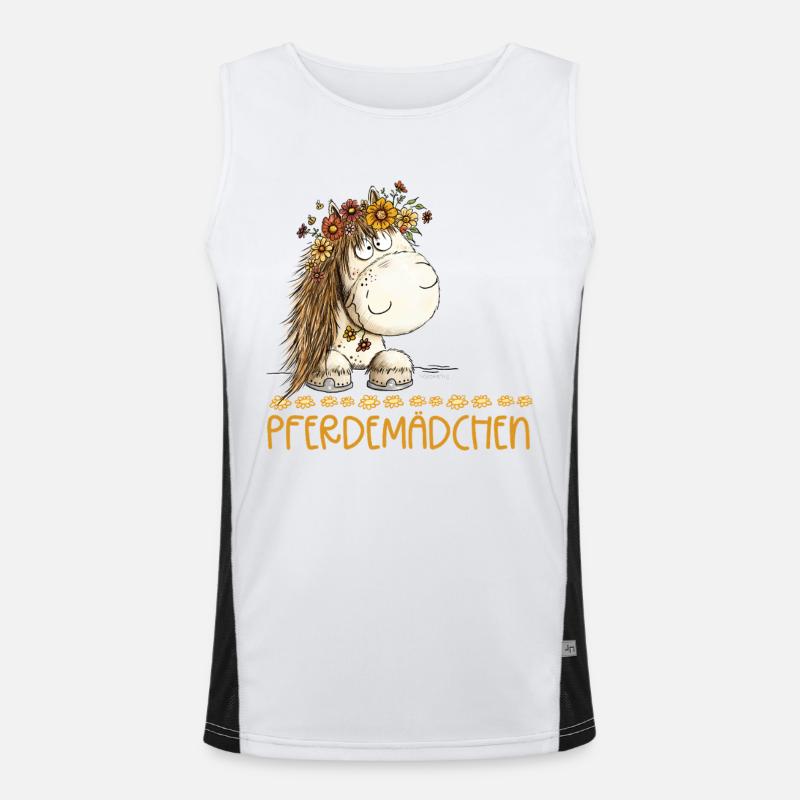 Pferdemädchen Spruch Mit Süßem Pferd Funktionelles Kontrast-Tank Top für Männer 
