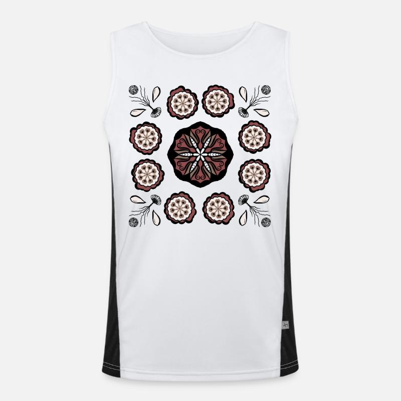 Dunkles Blütenmandala Muster Funktionelles Kontrast-Tank Top für Männer 