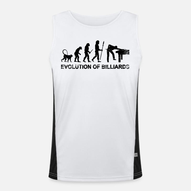 Billiards Evolution - Men's Functional Contrast Tank Top  - white/black