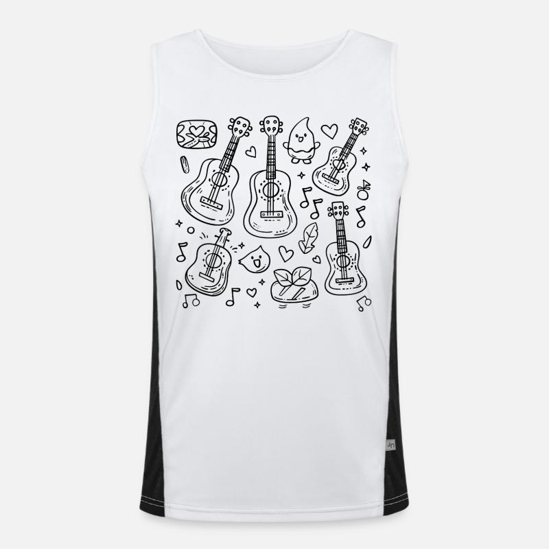 Ukulele Comic-Stil Funktionelles Kontrast-Tank Top für Männer 