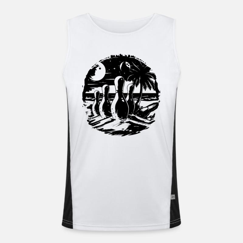 Bowling Strand Funktionelles Kontrast-Tank Top für Männer 