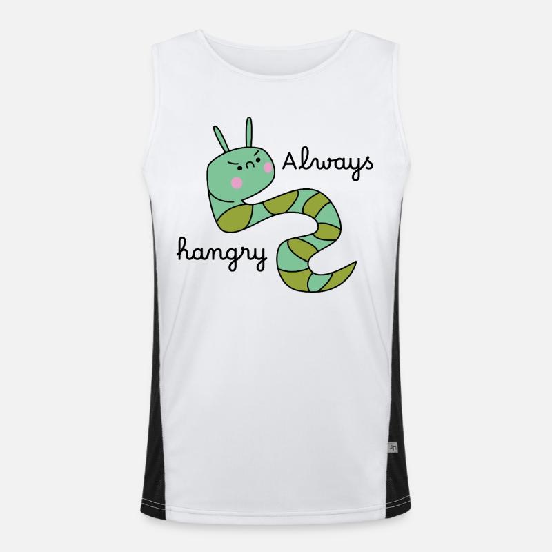 Grumpy Caterpillar – Funny Cartoon Caterpillar Men's Functional Contrast Tank Top 