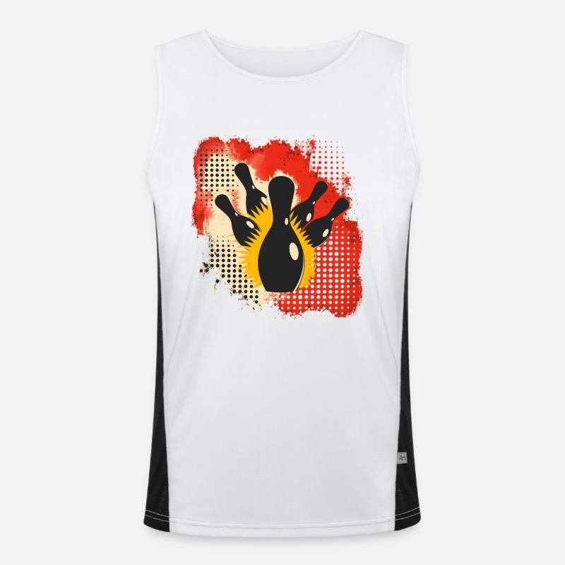 Bowling Farbkleckse Funktionelles Kontrast-Tank Top für Männer 