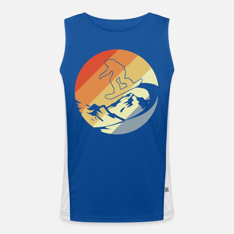 Snowboarder Retro Style Men's Functional Contrast Tank Top 