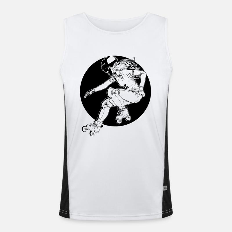 Rollschuhfahrerin Funktionelles Kontrast-Tank Top für Männer 