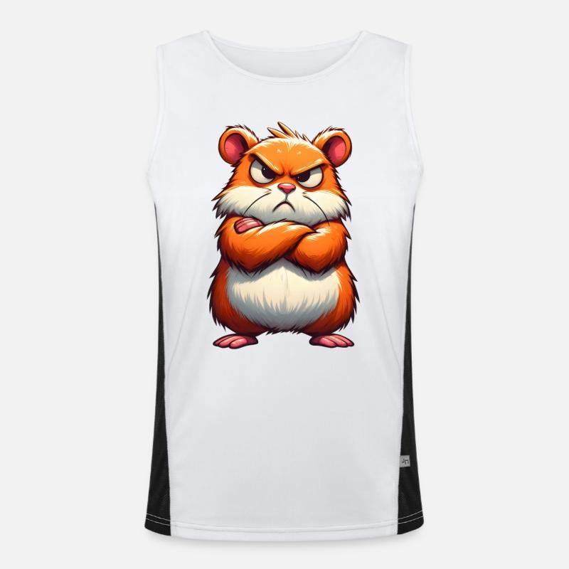 Grumpy hamster disgruntled Men's Functional Contrast Tank Top 
