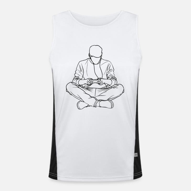 Gaming Boy Drawing Men's Functional Contrast Tank Top 