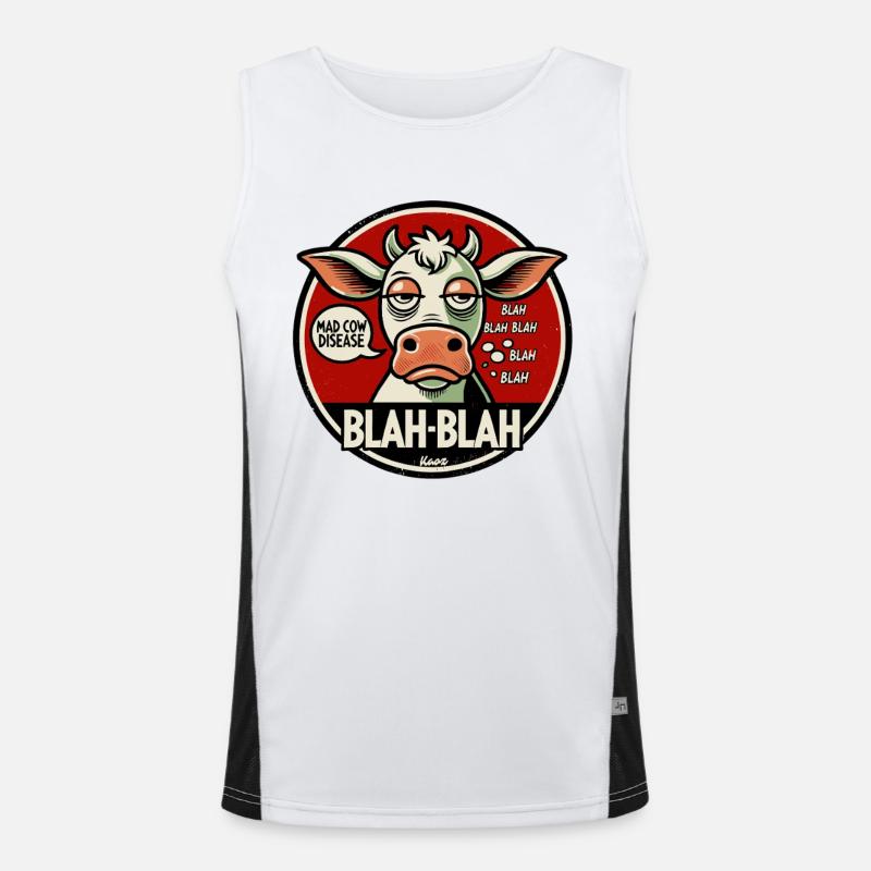 Blah-Blah Cow Men's Functional Contrast Tank Top 