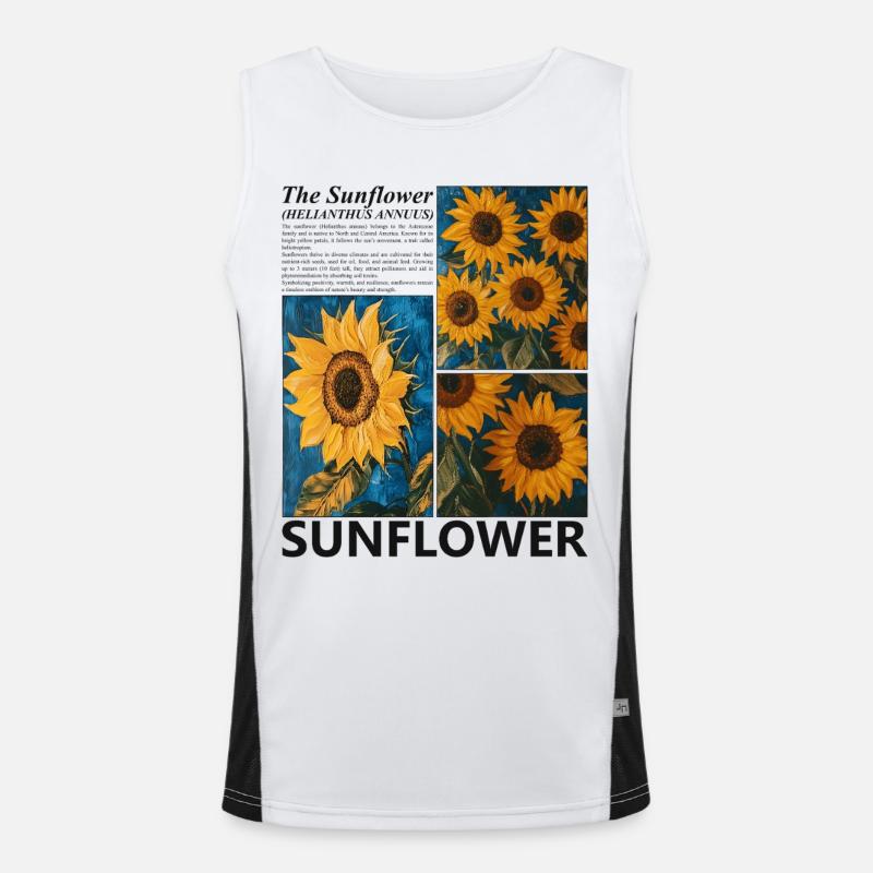 Sunflower Summer Nature Botany Blossoms Gift - Men's Functional Contrast Tank Top  - white/black