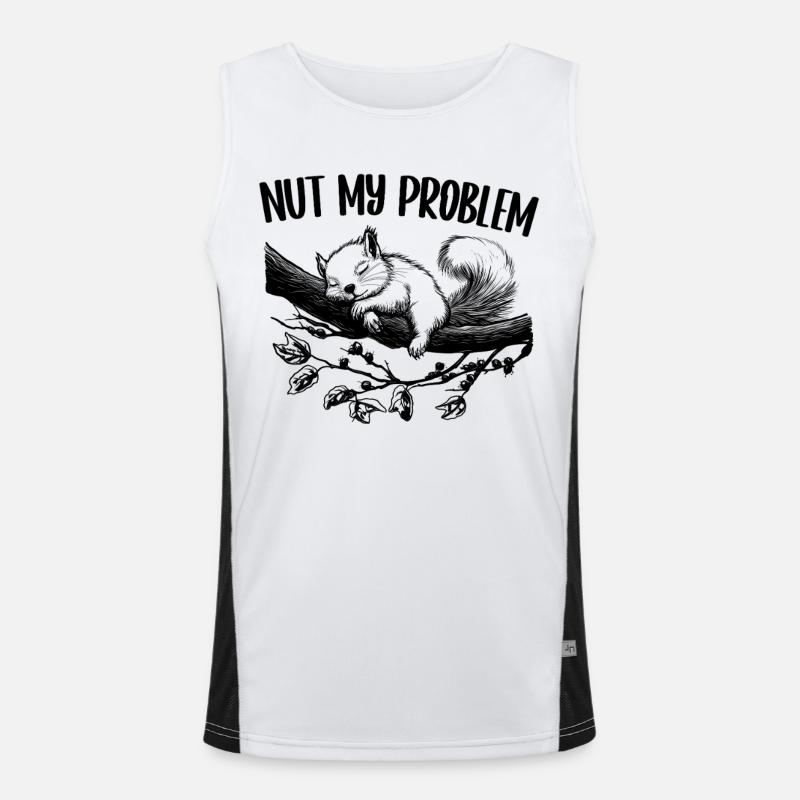 Nut My Problem Cute Squirrel Gift - Men's Functional Contrast Tank Top  - white/black