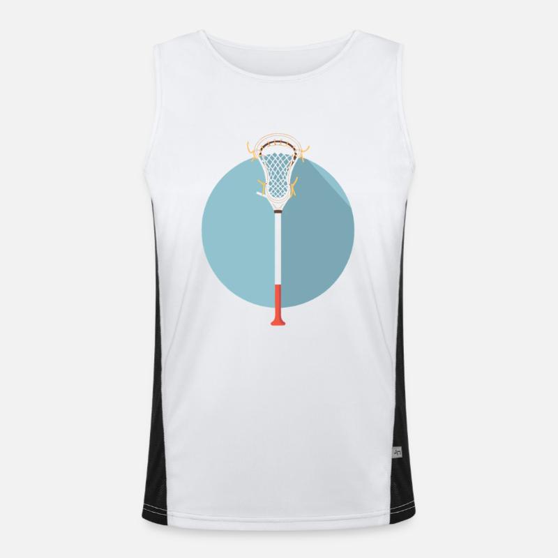 Lacrosse Schläger Grafik Funktionelles Kontrast-Tank Top für Männer 