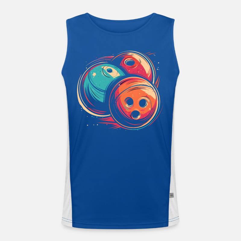 Bowling Balls Synthwave Men's Functional Contrast Tank Top 